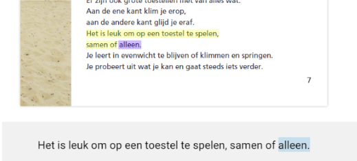 Voorbeeld van highlighting op de pagina